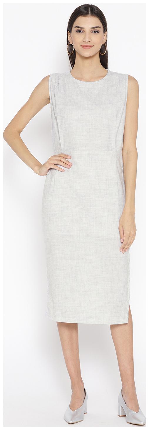 

Cayman Grey Solid Sheath dress