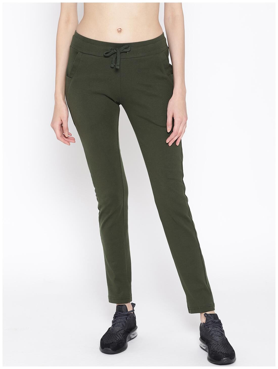 

Cayman Women Regular fit Cotton Solid Track pants - Green