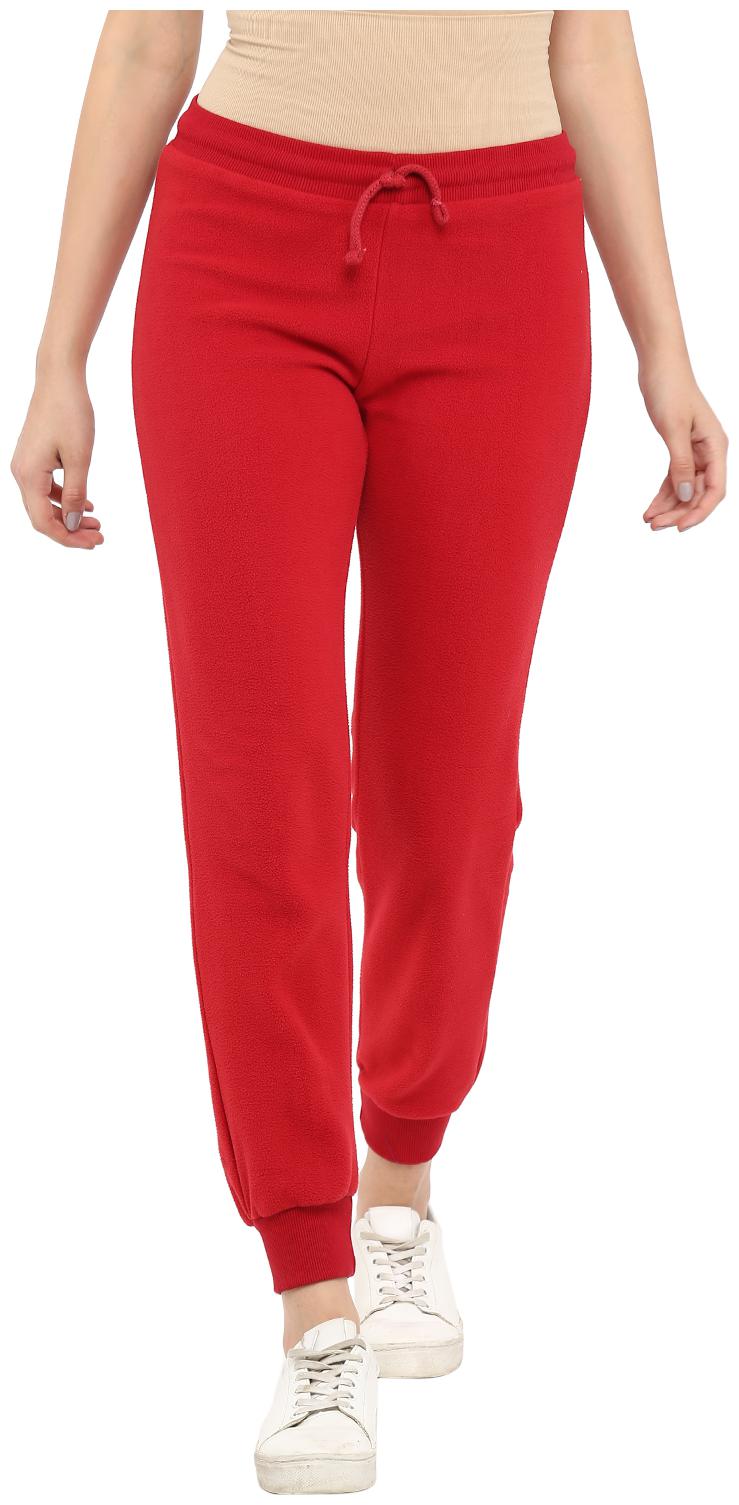 

Cayman Women Regular fit Cotton Solid Track pants - Red