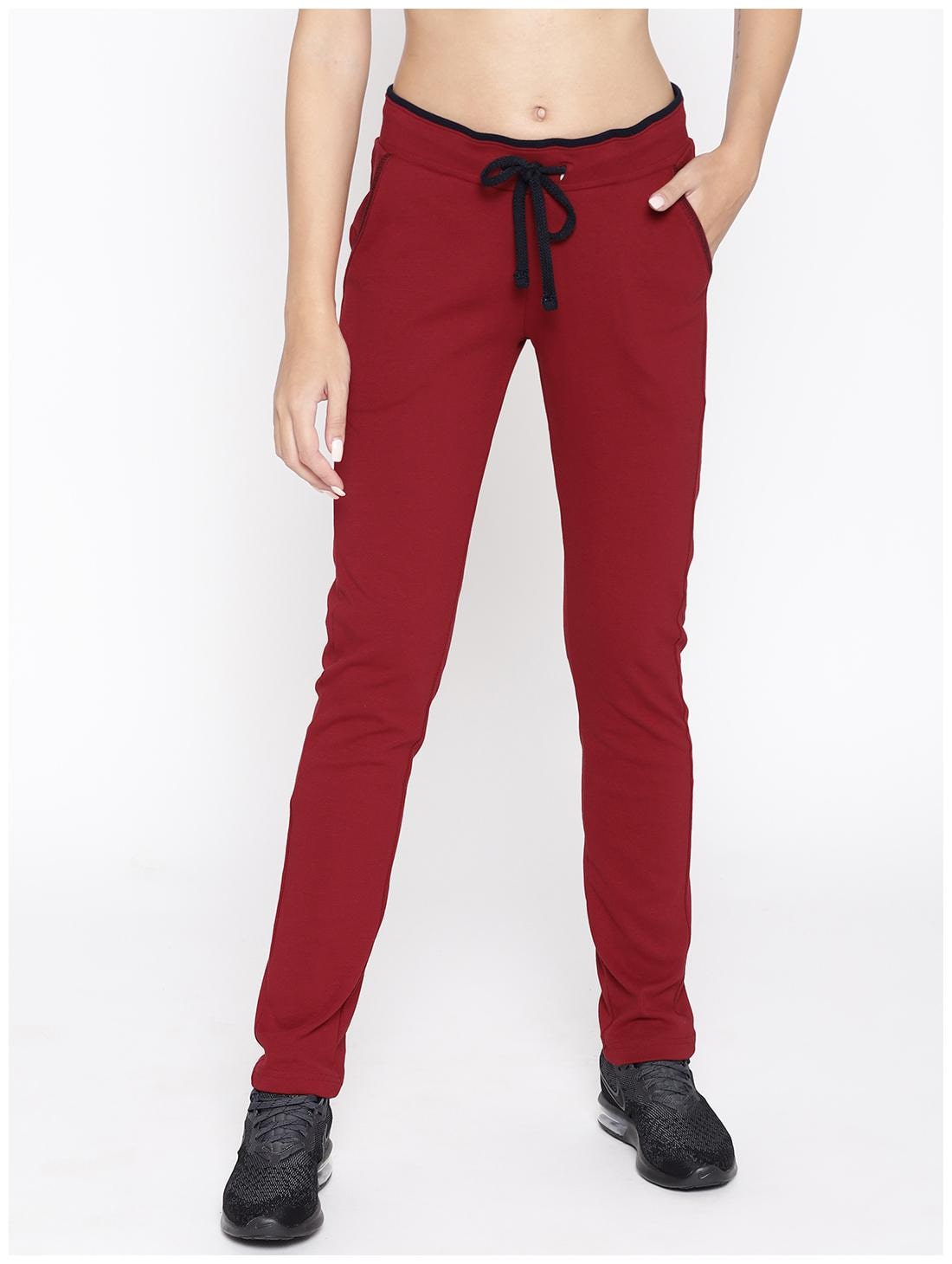 

Cayman Women Regular fit Cotton Solid Track pants - Red