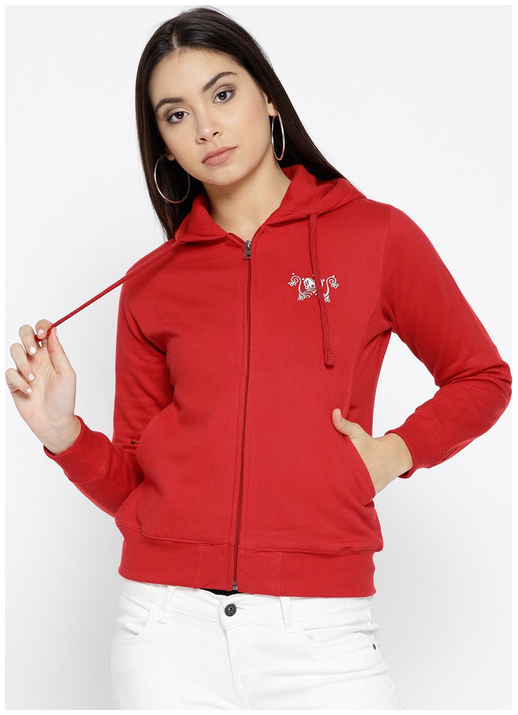 

Cayman Women Solid Hoodie - Red