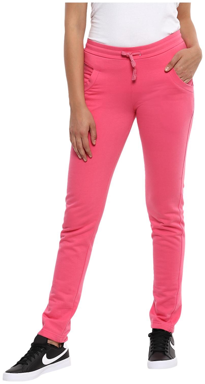 

Cayman Women Regular fit Cotton Solid Track pants - Pink