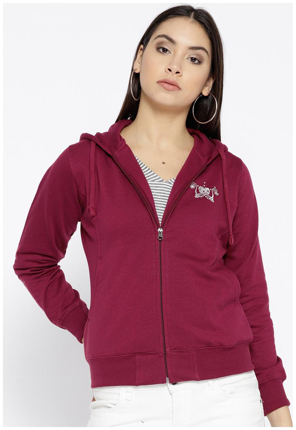

Cayman Women Solid Hoodie - Maroon