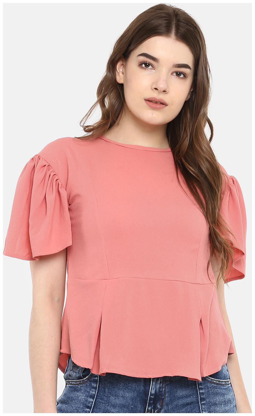 

Cayman Women Solid Peplum top - Pink
