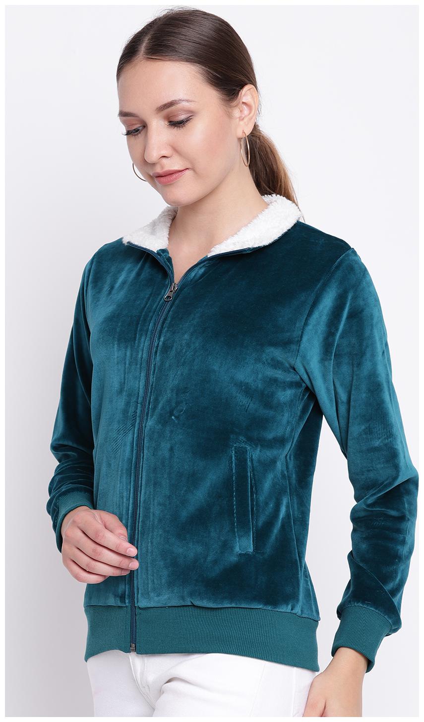 

Cayman Women Solid Sweatshirt - Blue