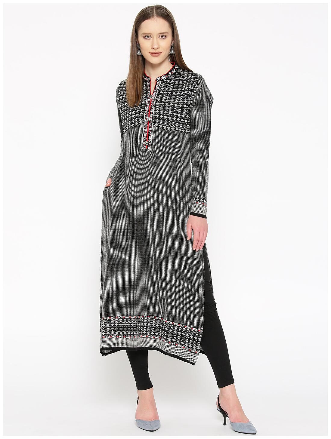 

Cayman Women Black Printed Regular Kurta