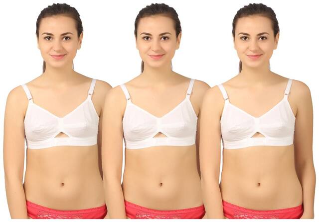 Center Elastic Cotton Bra Pack of 3
