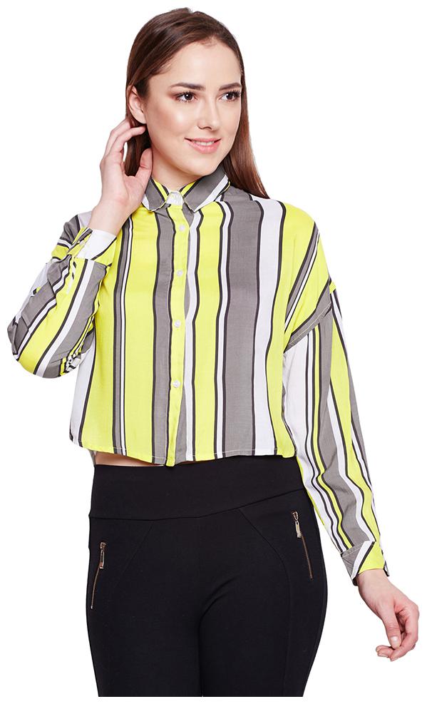 

OXOLLOXO Women Yellow Printed Regular Fit Shirt