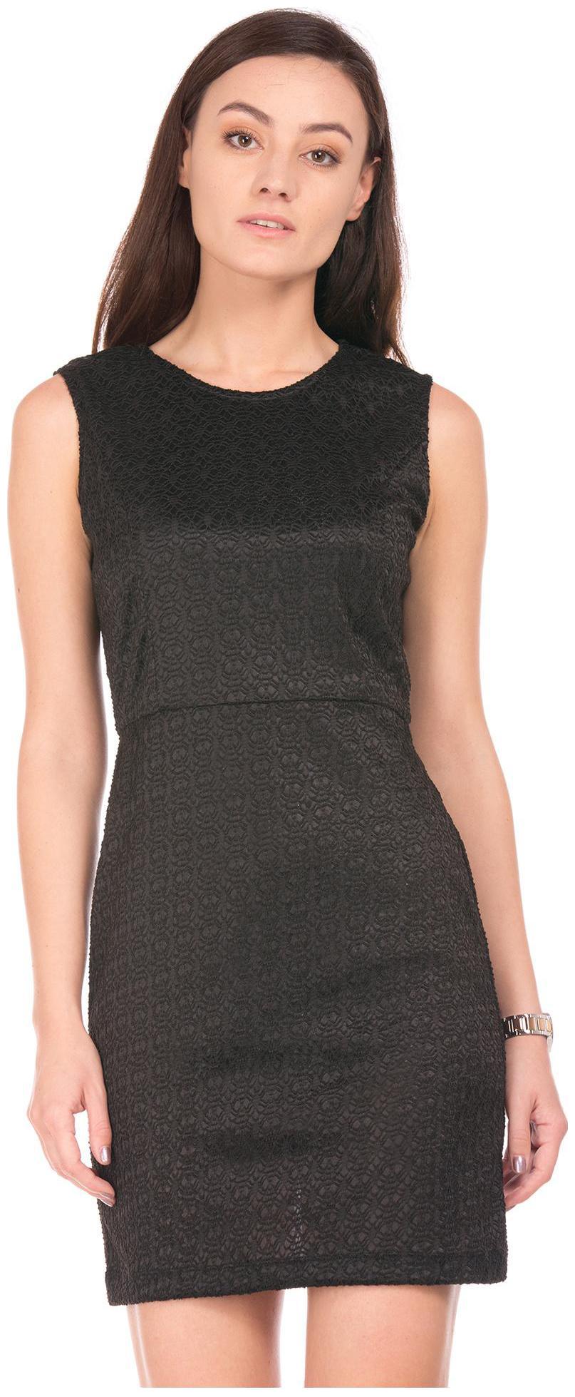 

CHEROKEE Black Solid Sheath dress