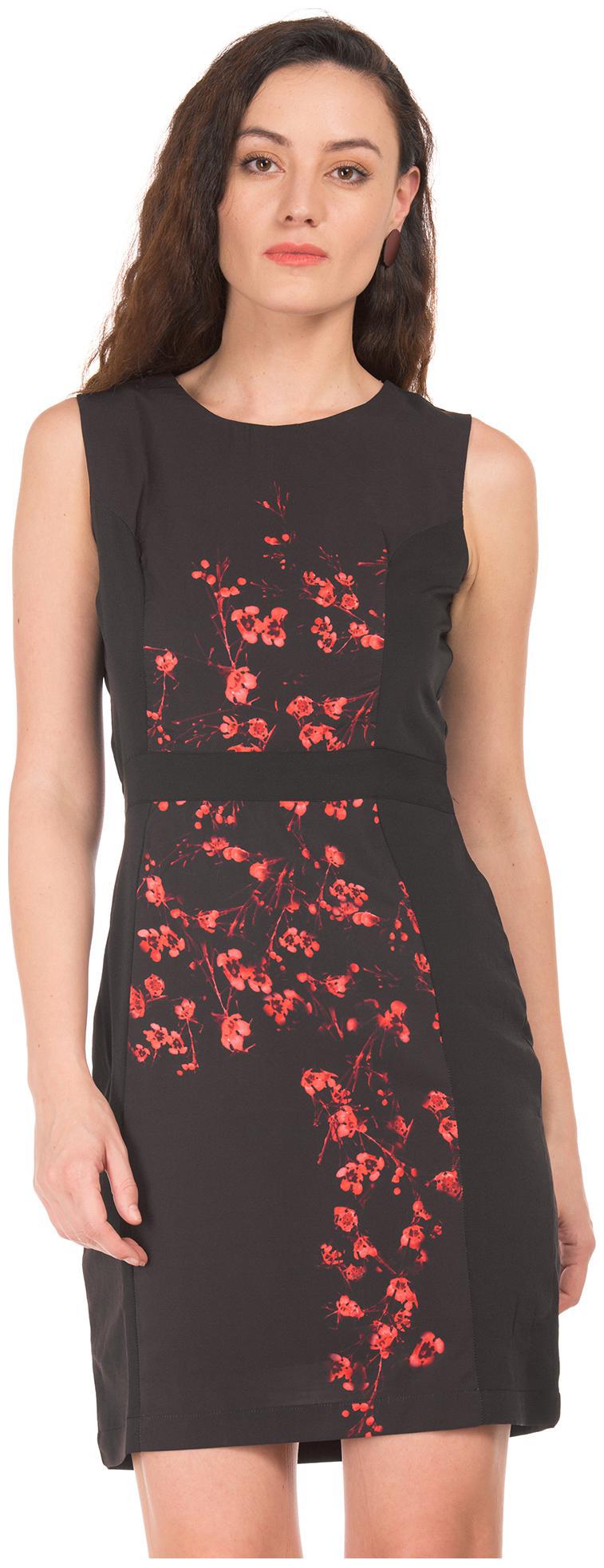 

CHEROKEE Black Printed Sheath dress