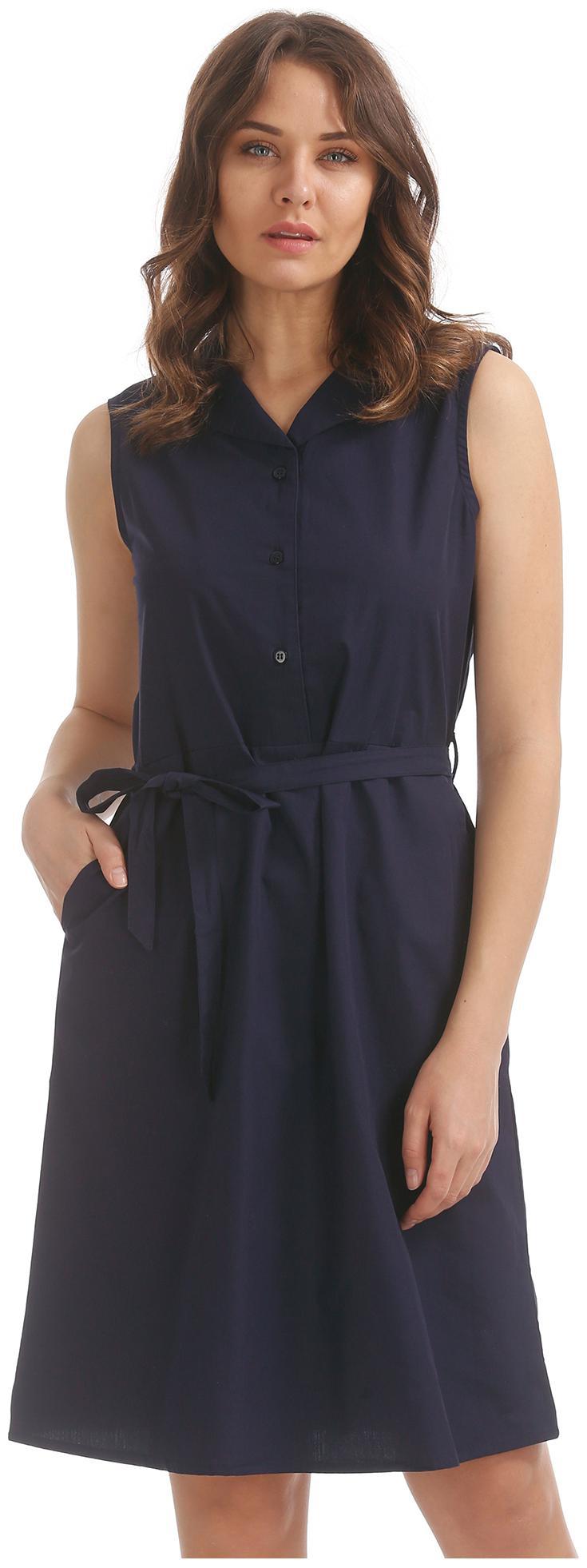 

CHEROKEE Blue Solid Shirt dress