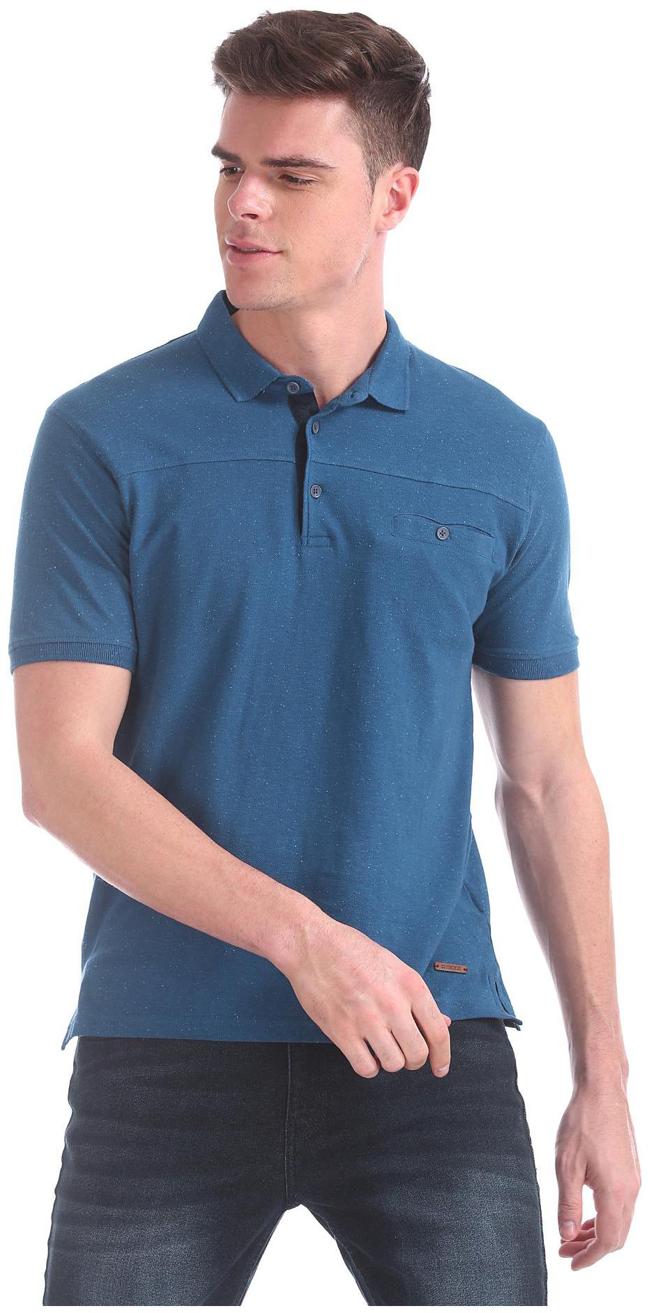 

CHEROKEE Men Blue Regular fit Cotton Polo collar T-Shirt - Pack Of 1