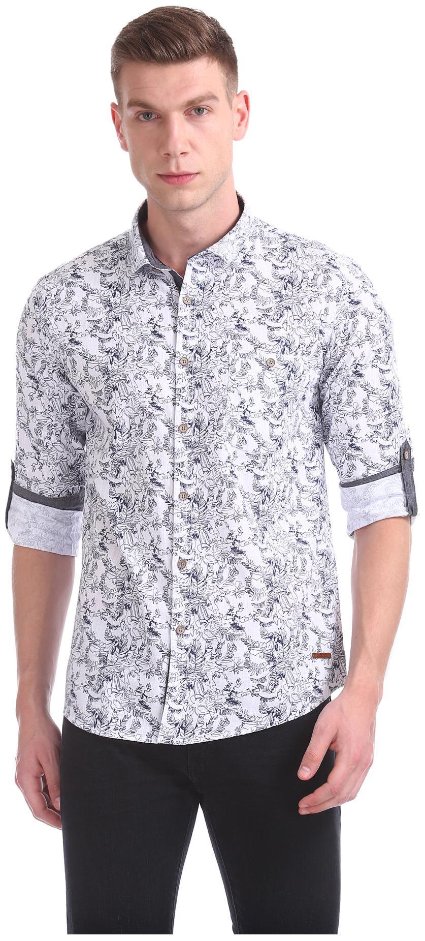 

CHEROKEE Men White Printed Regular Fit Casual Shirt