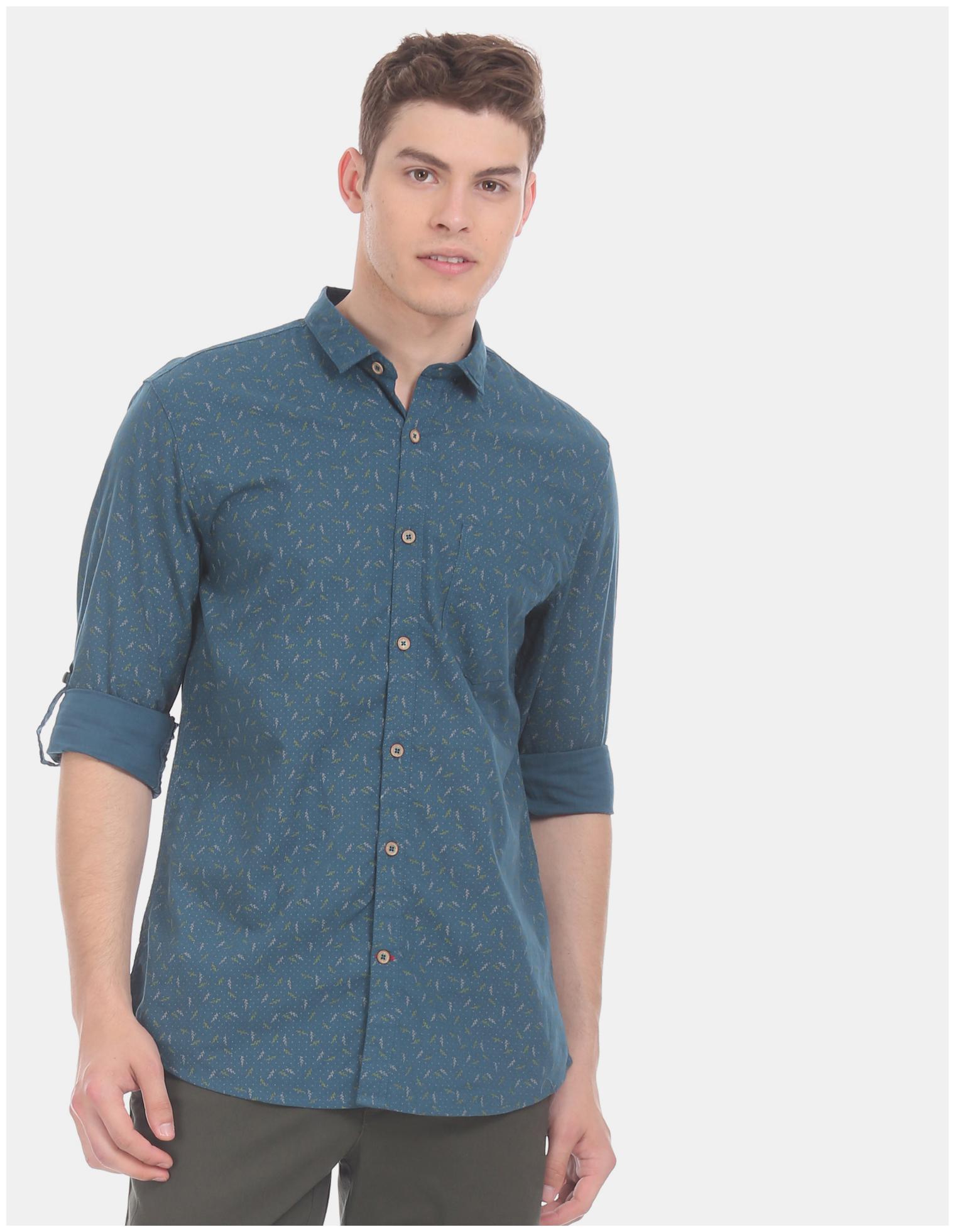 

CHEROKEE Men Blue Printed Regular Fit Casual Shirt