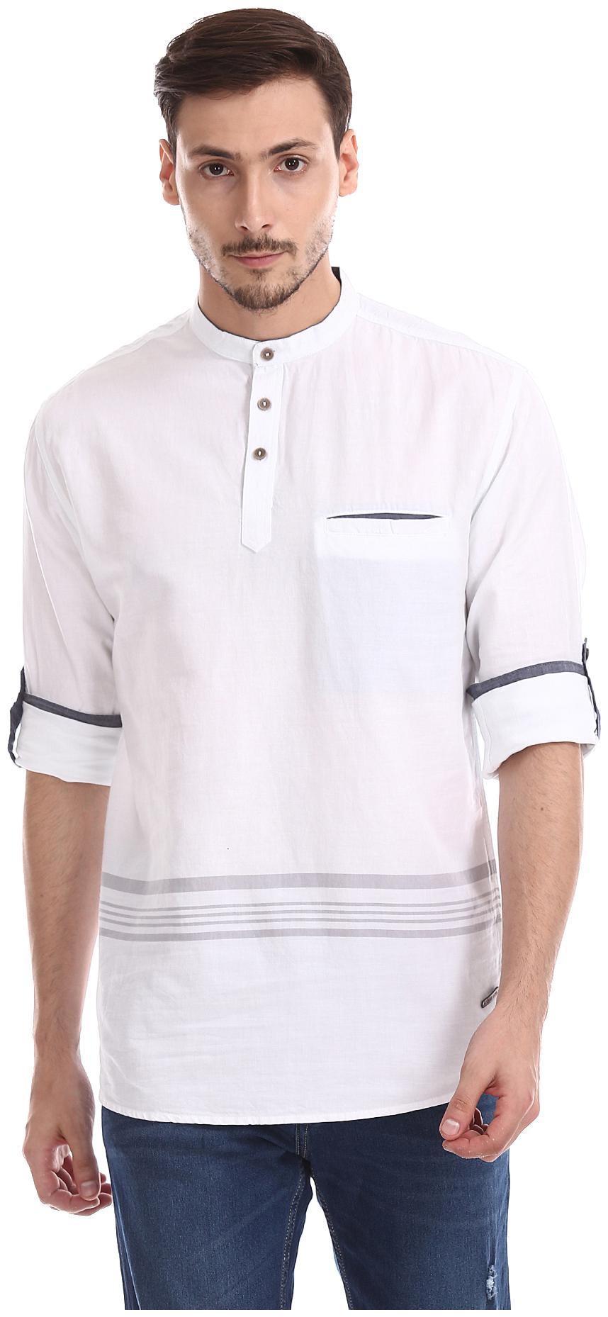 

CHEROKEE Men White Solid Regular Fit Casual Shirt