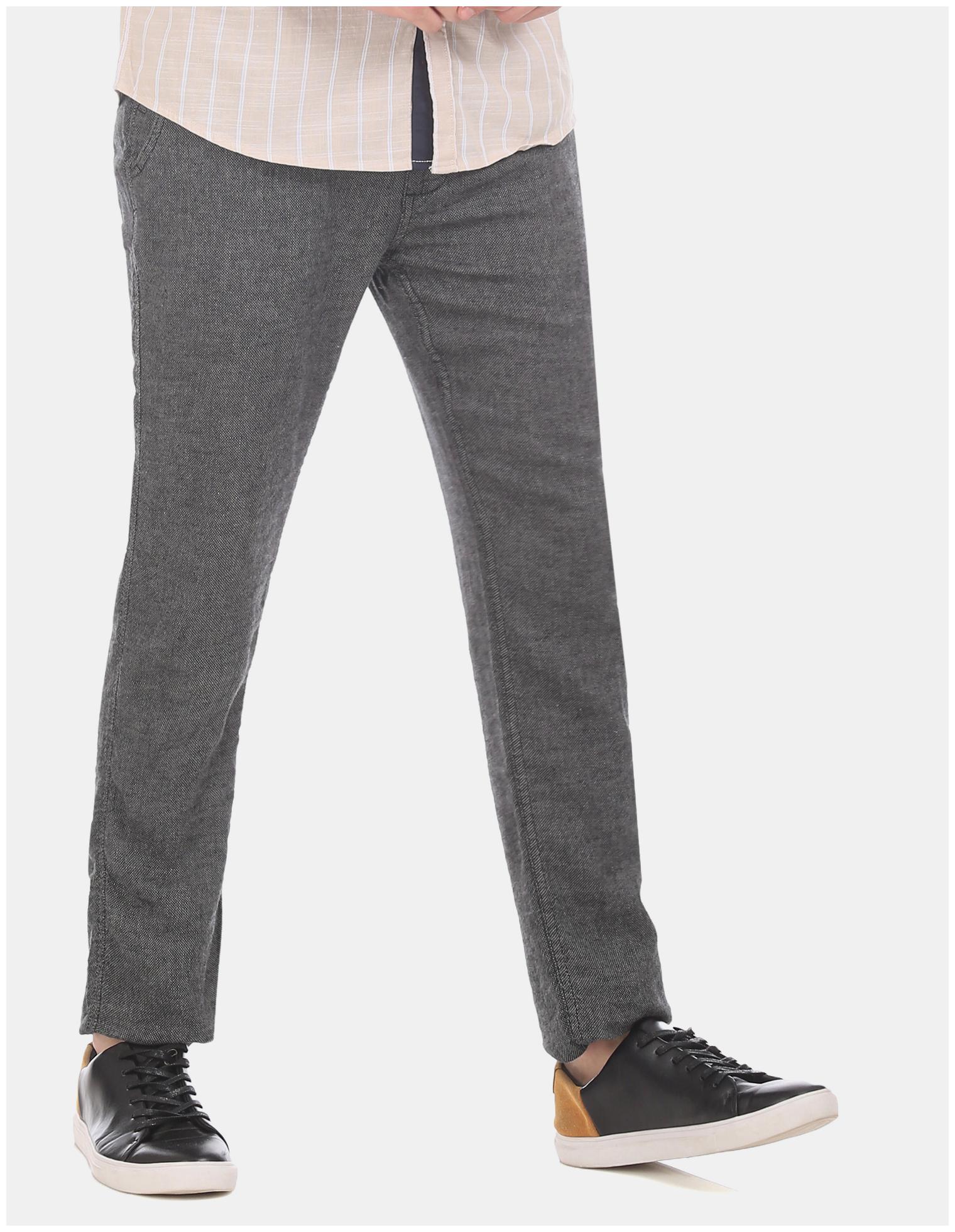 

CHEROKEE Men Grey Self design Slim fit Regular trousers