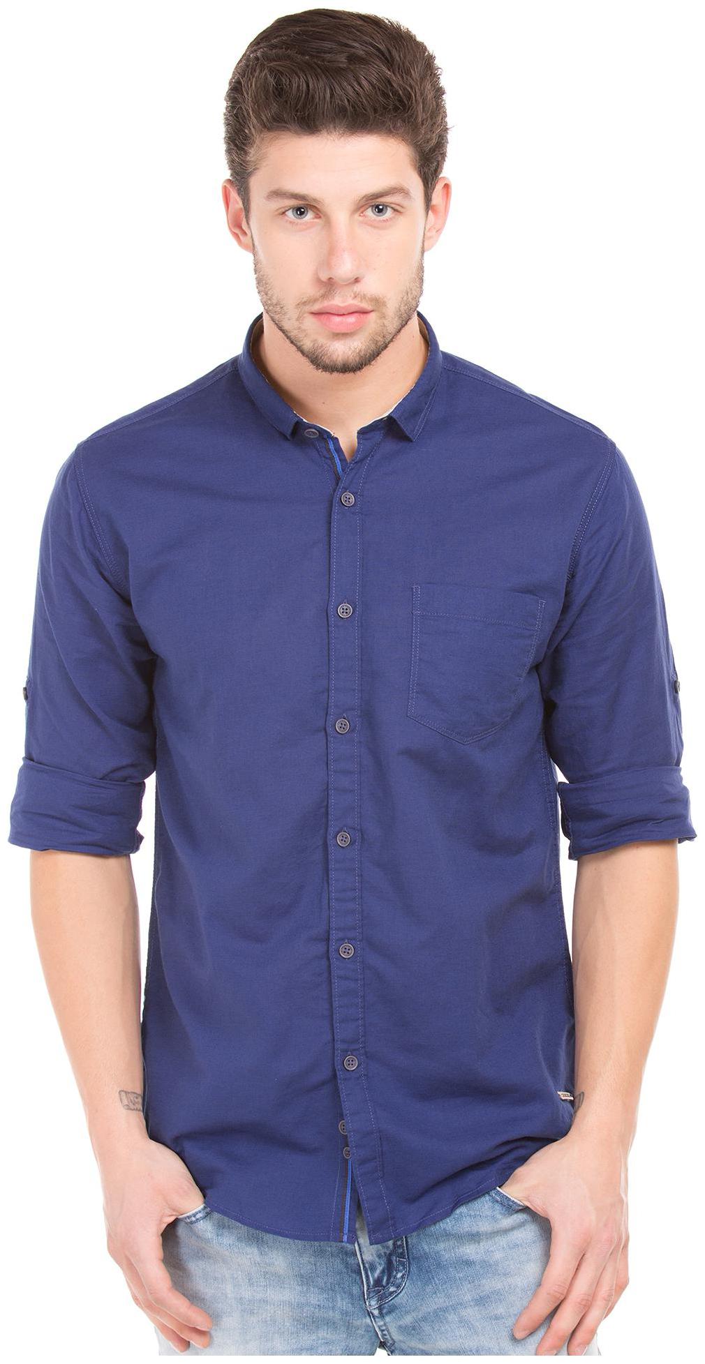 

CHEROKEE Men Blue Solid Regular Fit Casual Shirt