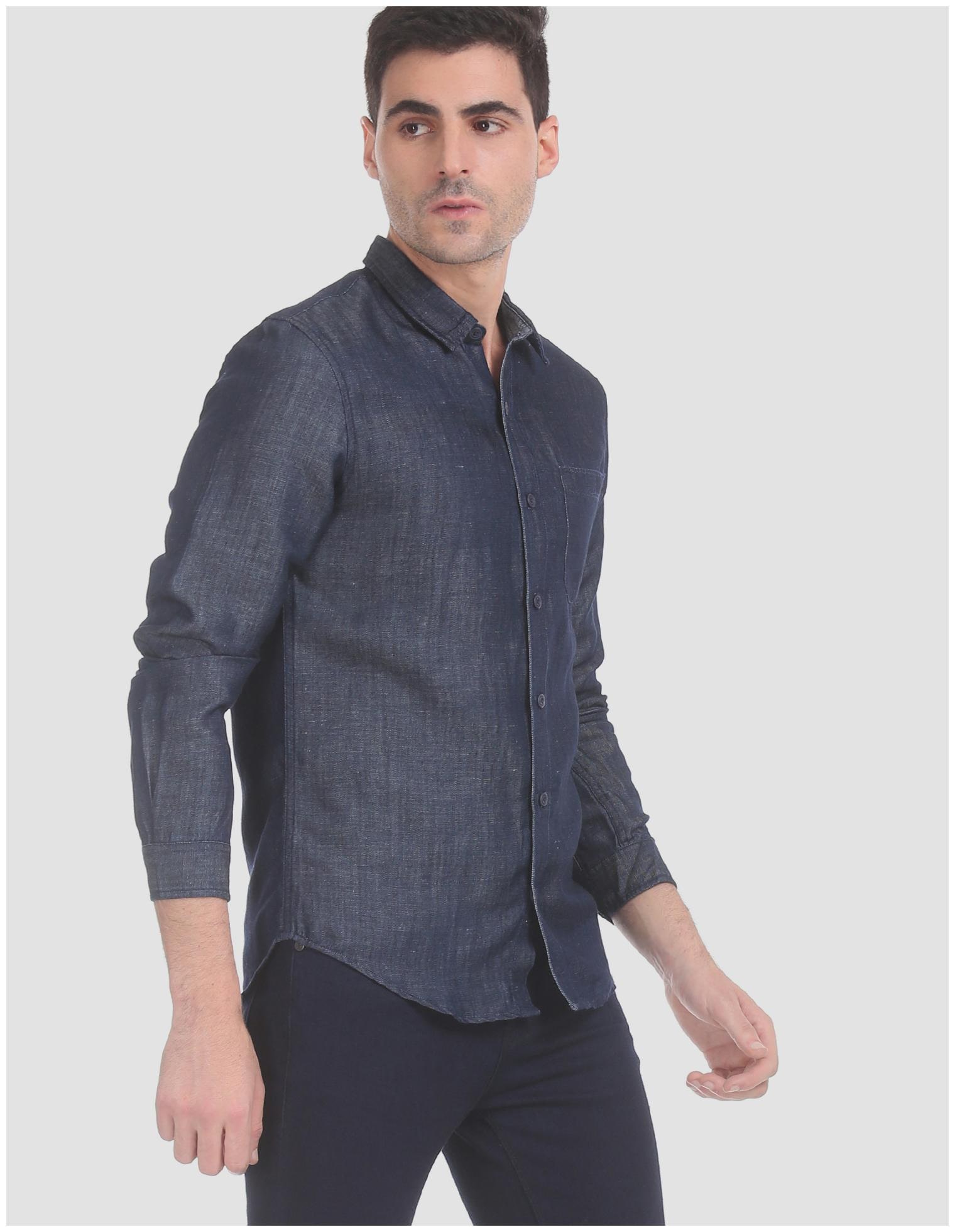 

CHEROKEE Men Blue Solid Regular Fit Casual Shirt