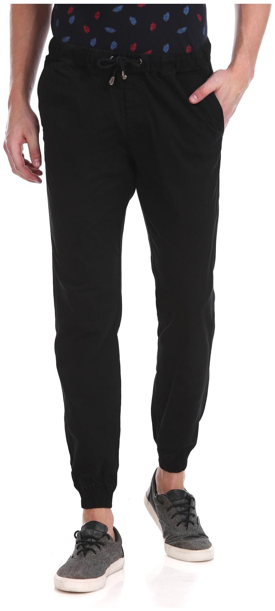 

CHEROKEE Men Black Solid Regular fit Regular trousers