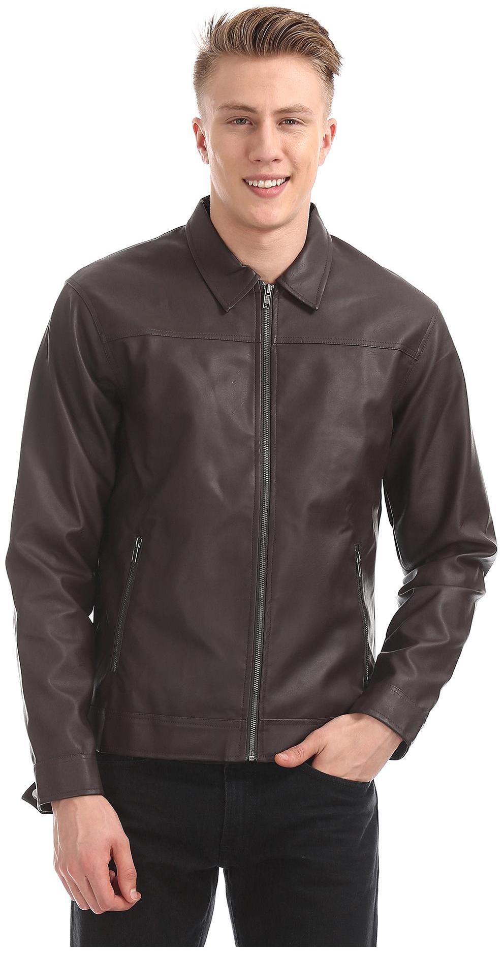 

CHEROKEE Men Brown Solid Bomber jacket