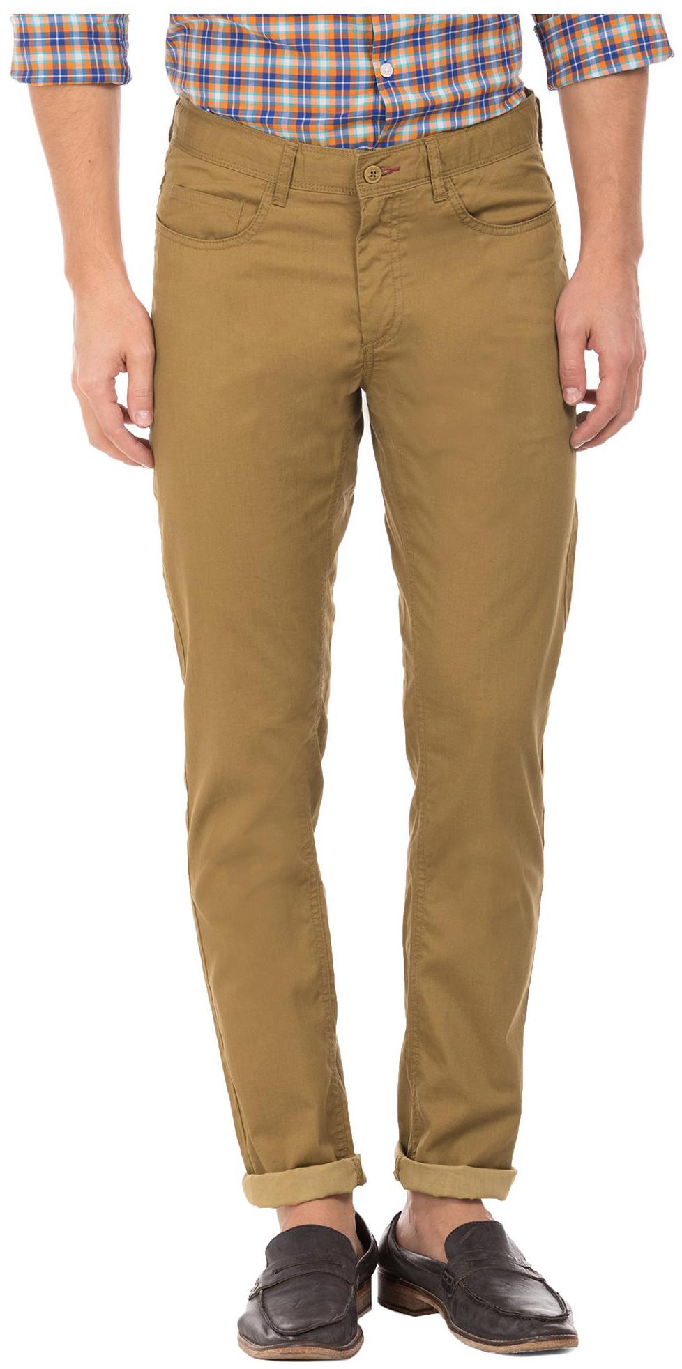 

CHEROKEE Men Brown Solid Slim fit Regular trousers