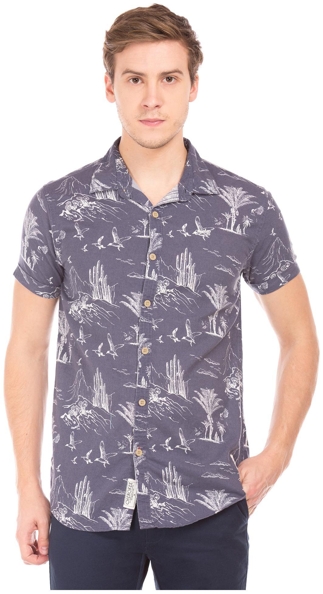 

CHEROKEE Men Blue Printed Slim Fit Casual Shirt