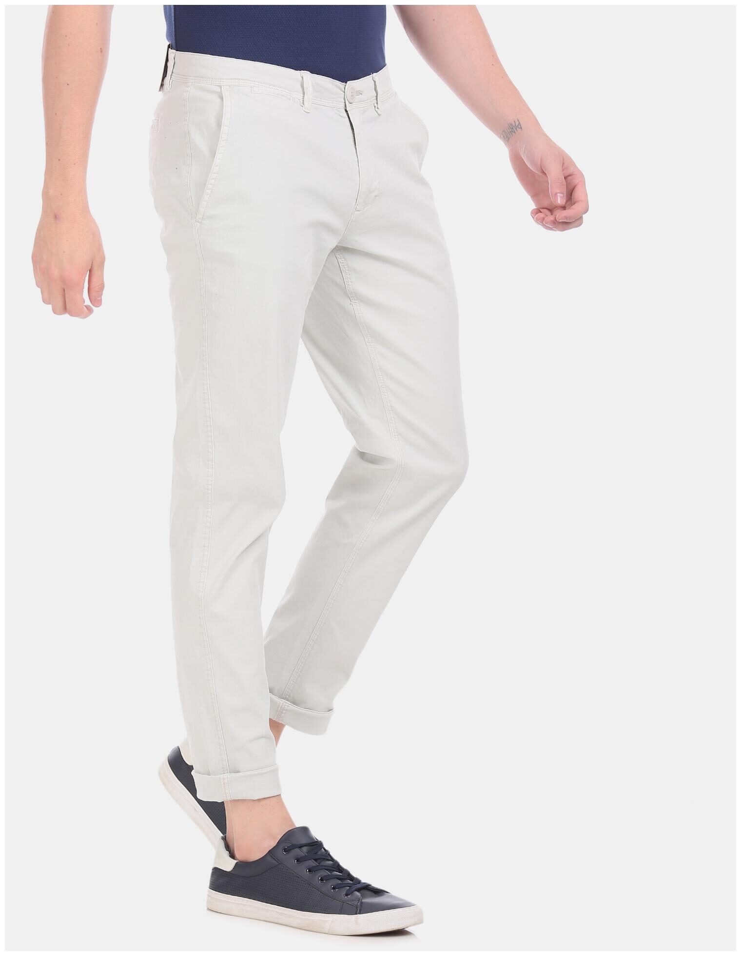 

CHEROKEE Men Grey Solid Slim fit Regular trousers