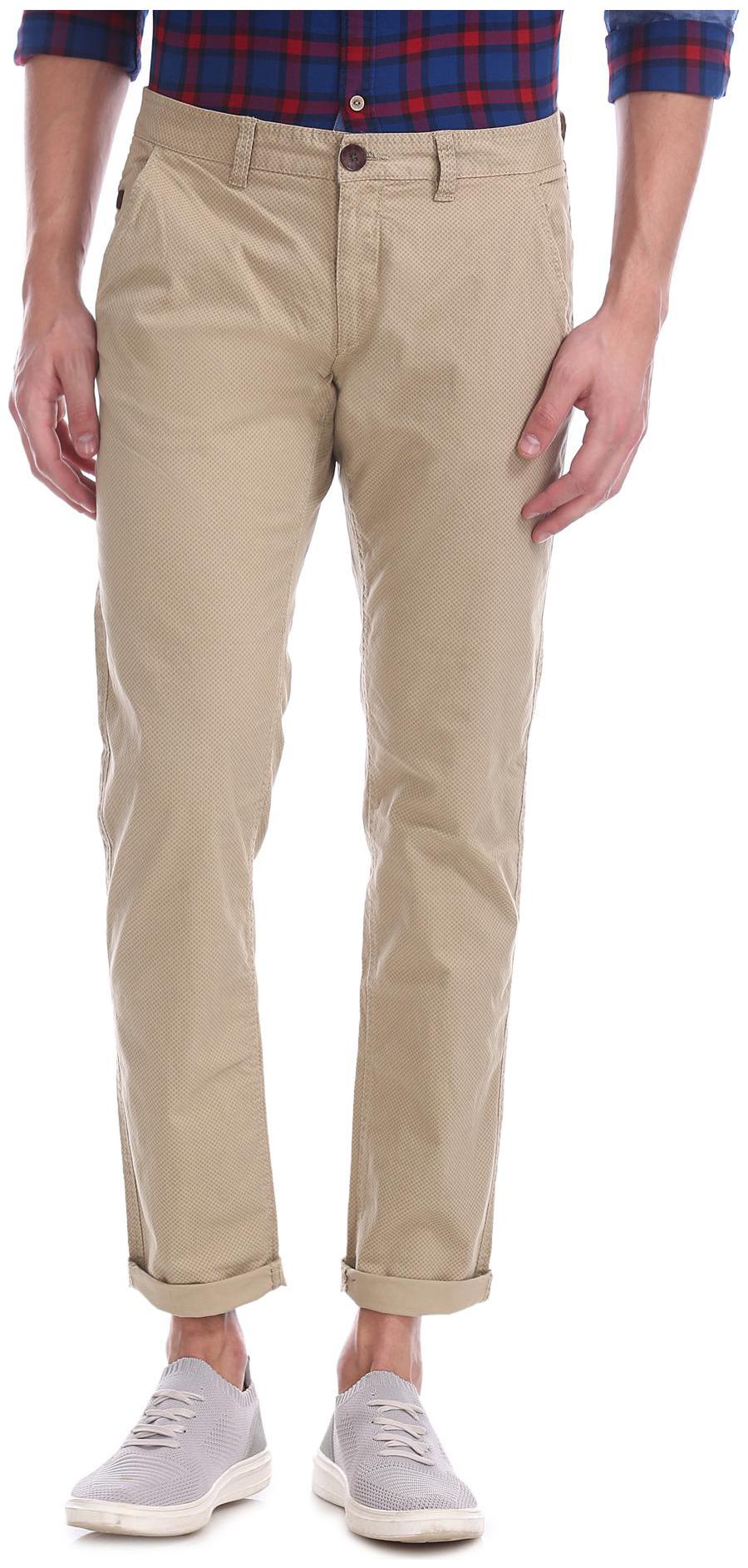 

CHEROKEE Men Beige Printed Regular fit Regular trousers