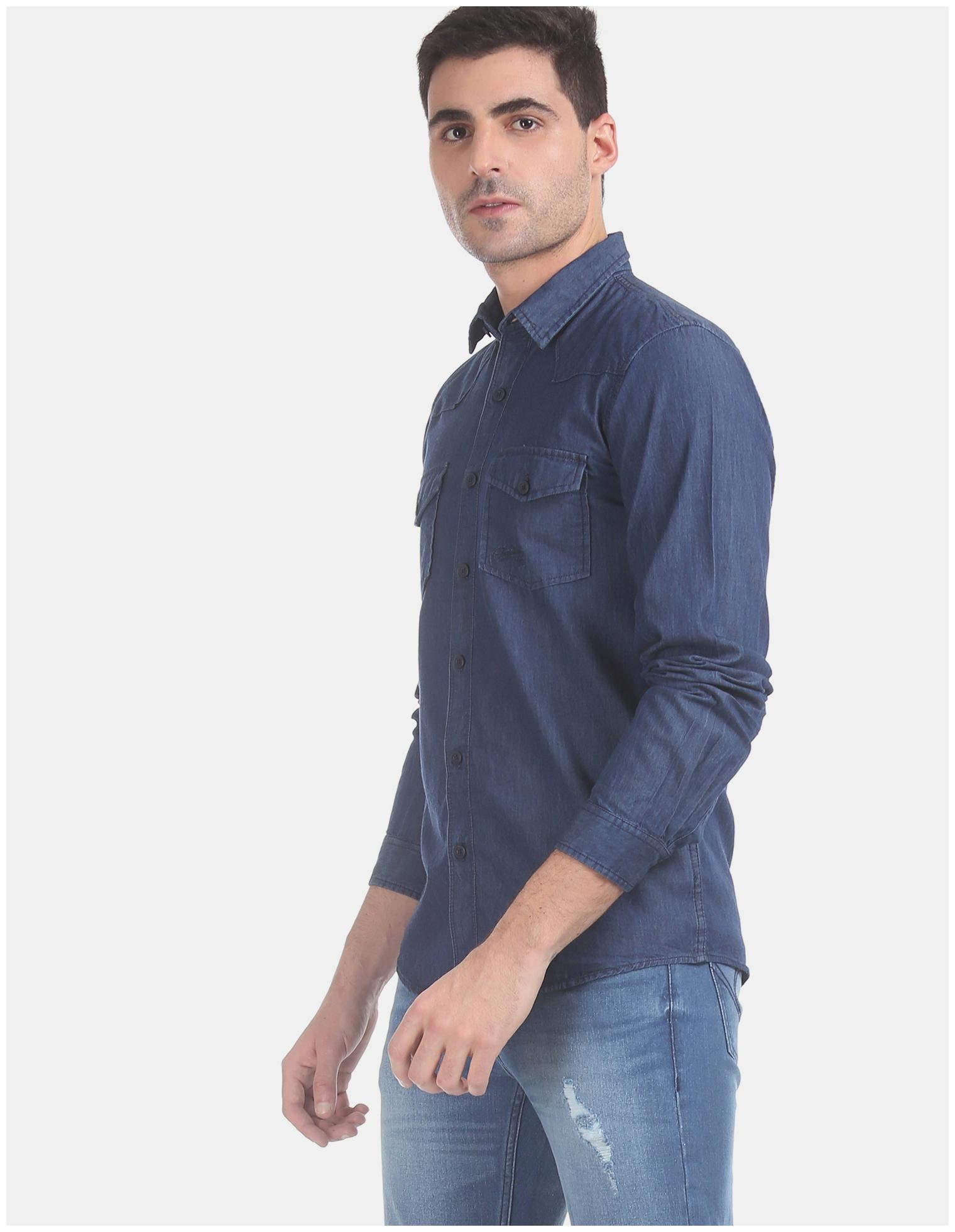 

CHEROKEE Men Blue Solid Regular Fit Casual Shirt