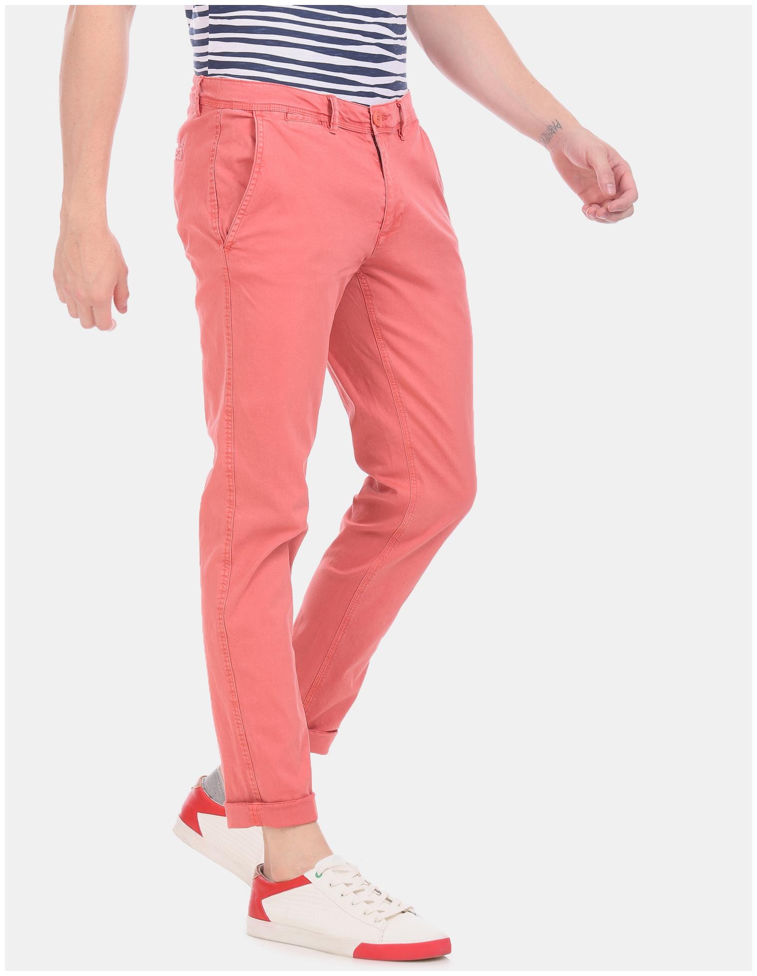 

CHEROKEE Men Pink Solid Slim fit Regular trousers