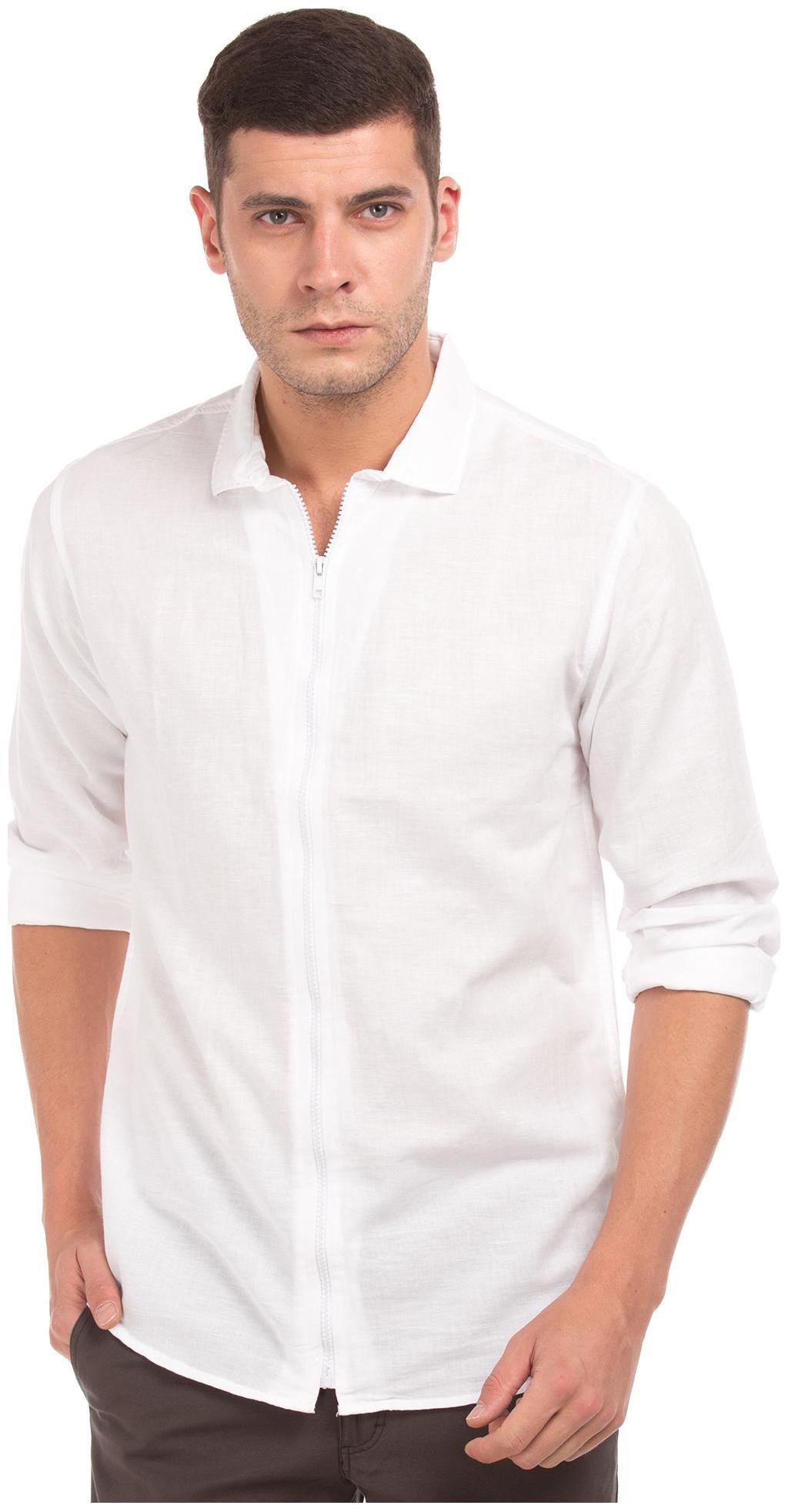 

CHEROKEE Men White Solid Regular Fit Casual Shirt