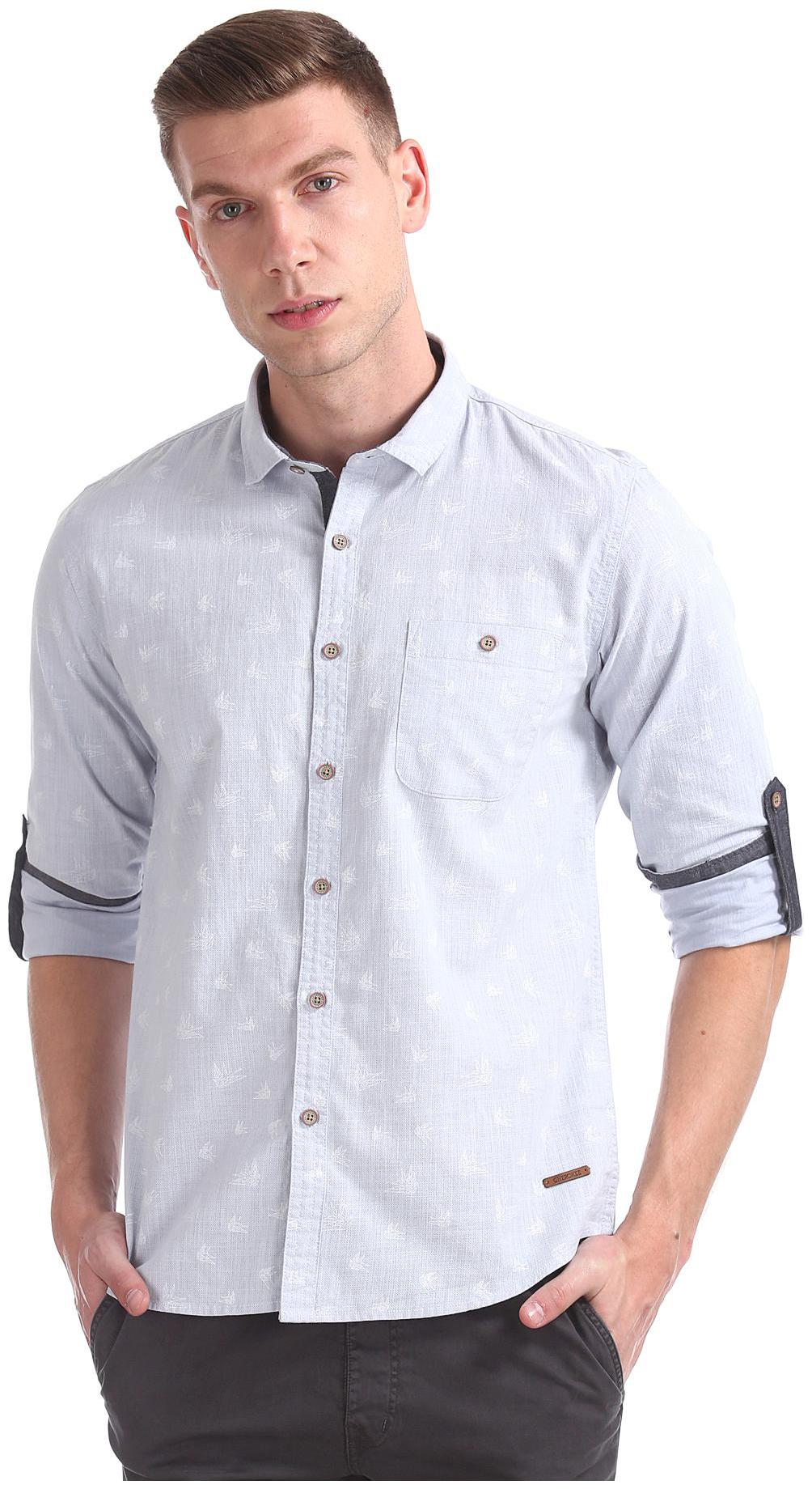 

CHEROKEE Men Blue Printed Regular Fit Casual Shirt