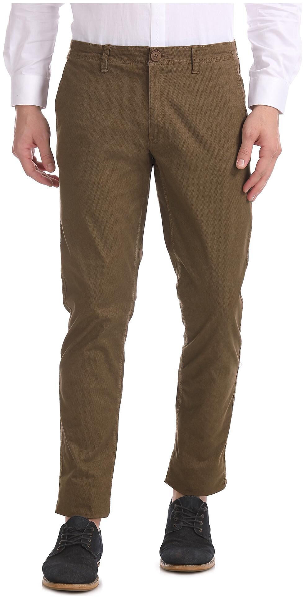 

CHEROKEE Men Brown Printed Slim fit Regular trousers
