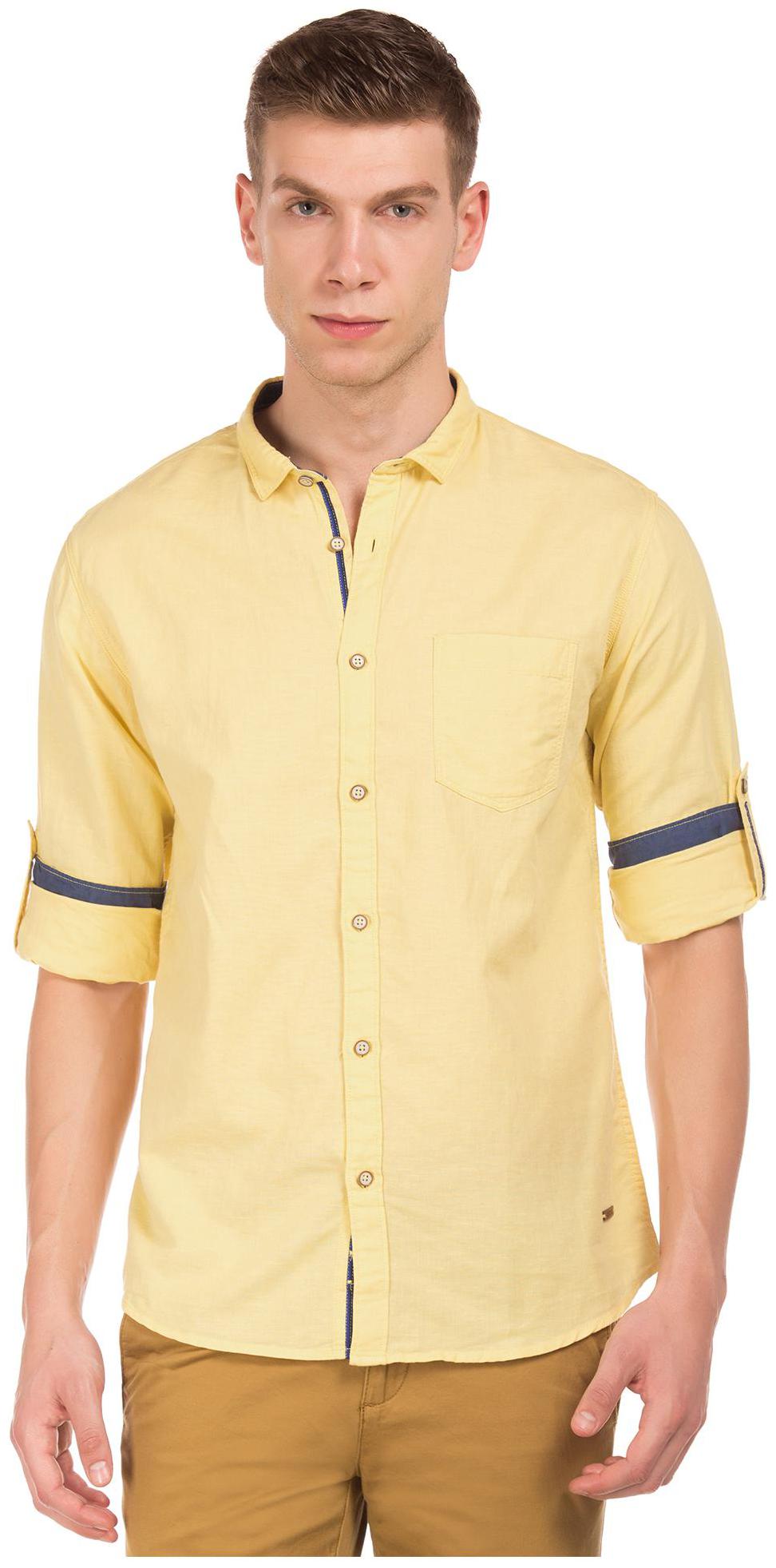 

CHEROKEE Men Yellow Solid Regular Fit Casual Shirt