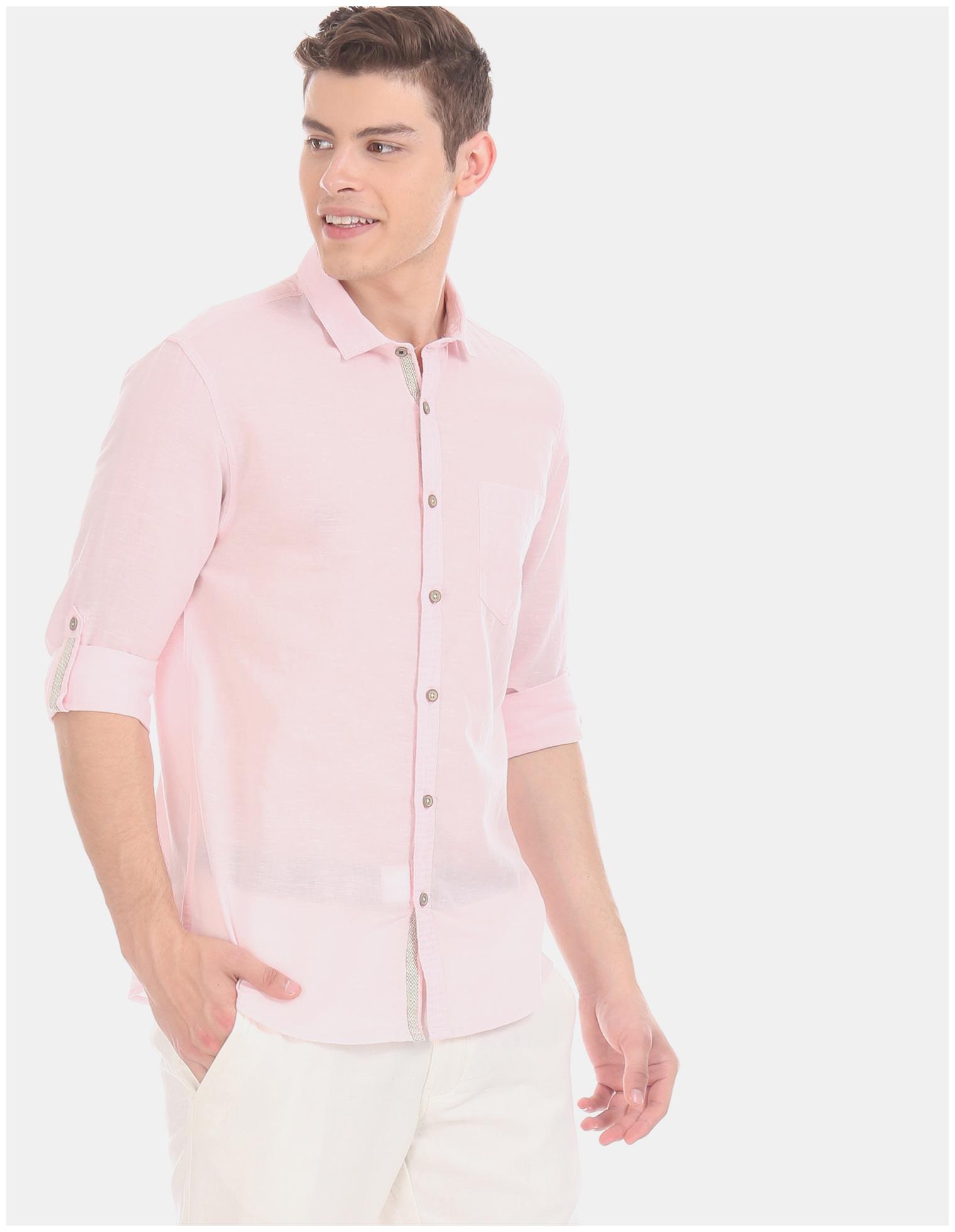 

CHEROKEE Men Pink Solid Regular Fit Casual Shirt