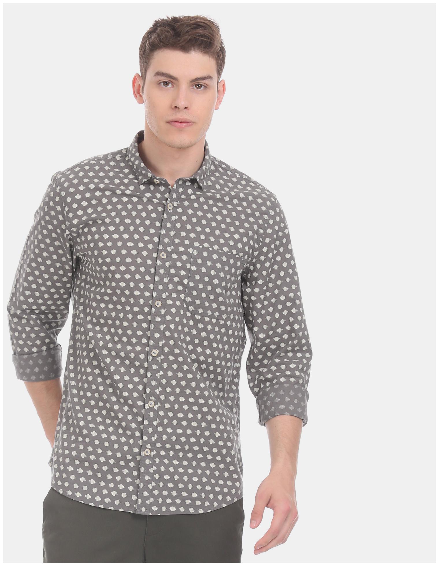 

CHEROKEE Men Grey Printed Regular Fit Casual Shirt