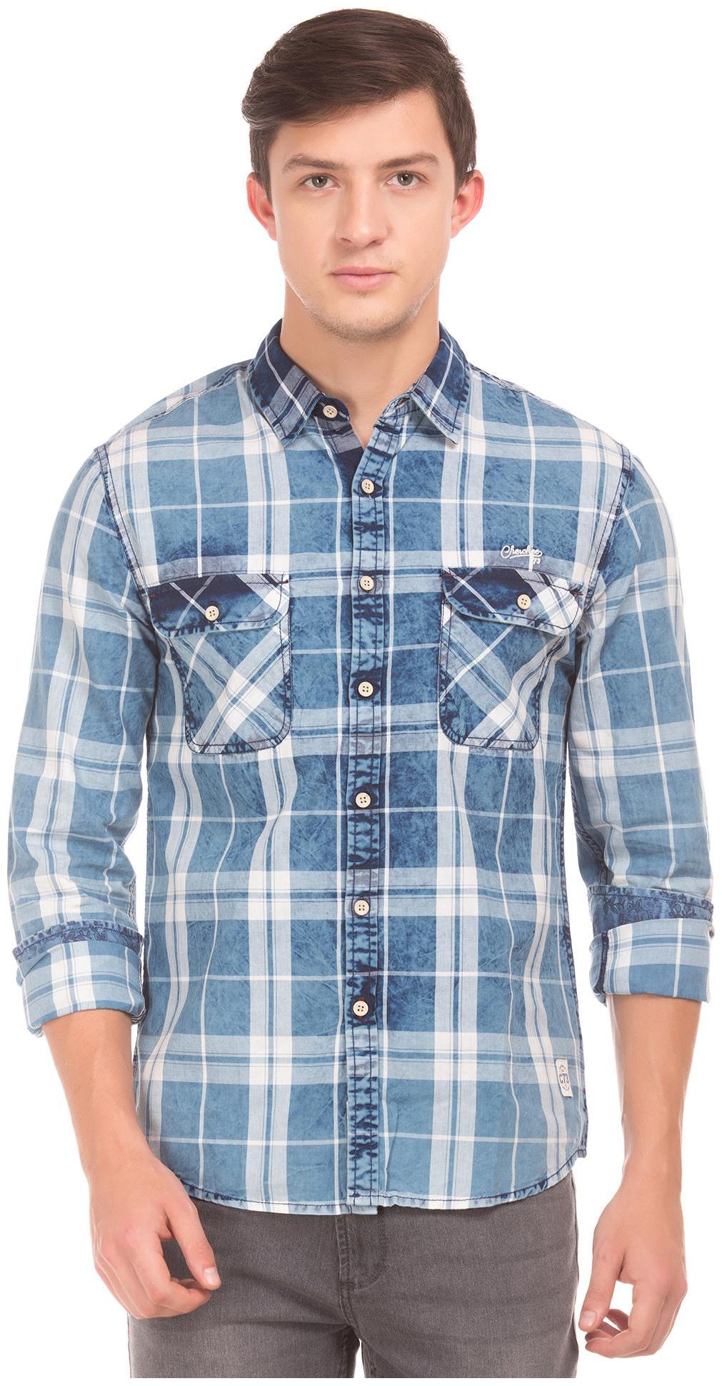 

CHEROKEE Men Blue Weaved Regular Fit Casual Shirt