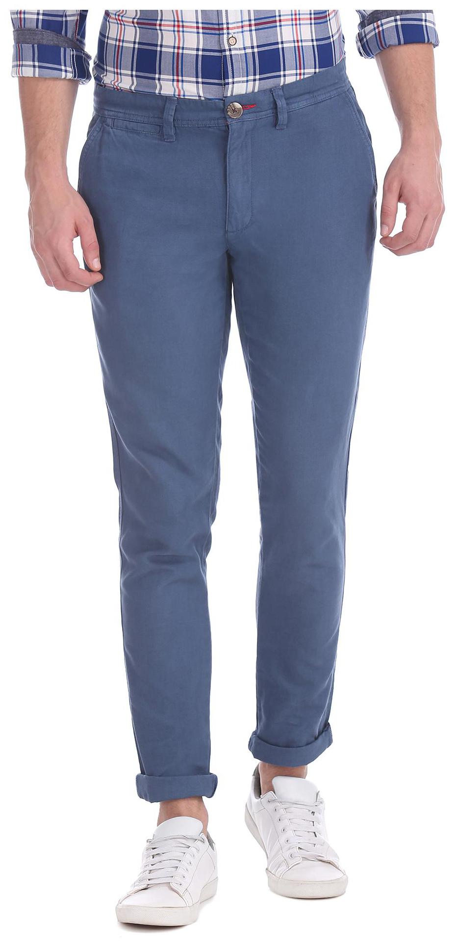 

CHEROKEE Men Blue Solid Slim fit Regular trousers