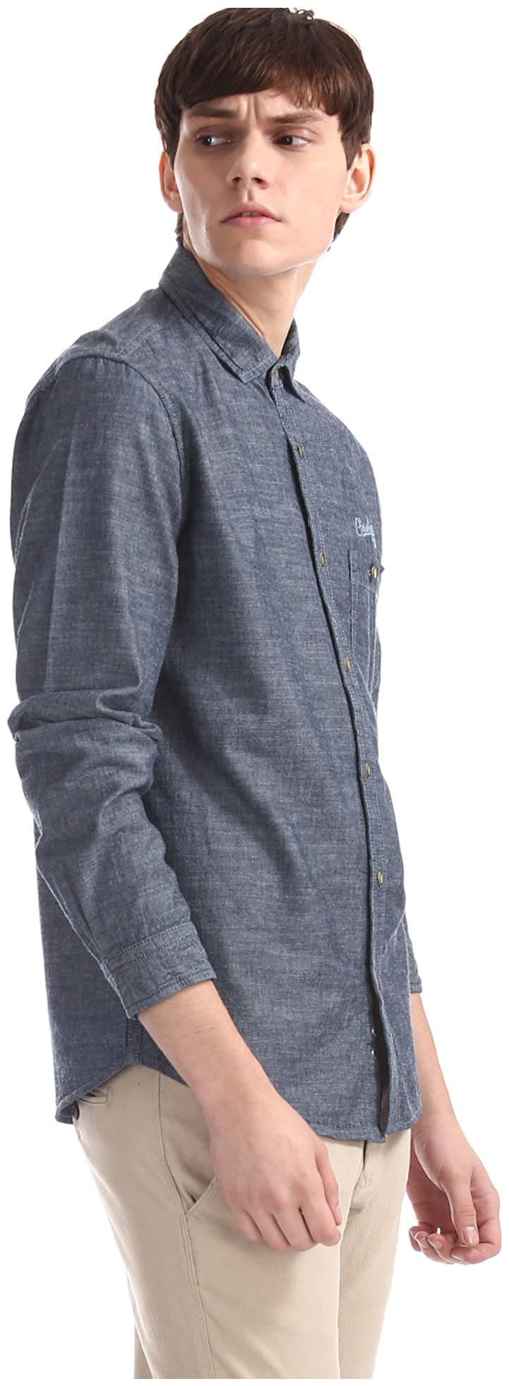 

CHEROKEE Men Blue Solid Regular Fit Casual Shirt