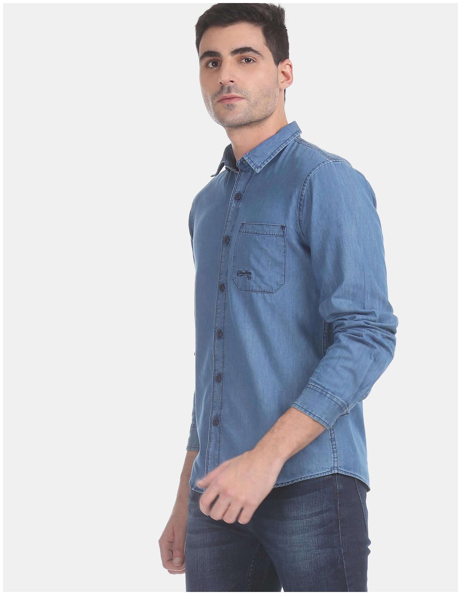 

CHEROKEE Men Blue Solid Regular Fit Casual Shirt