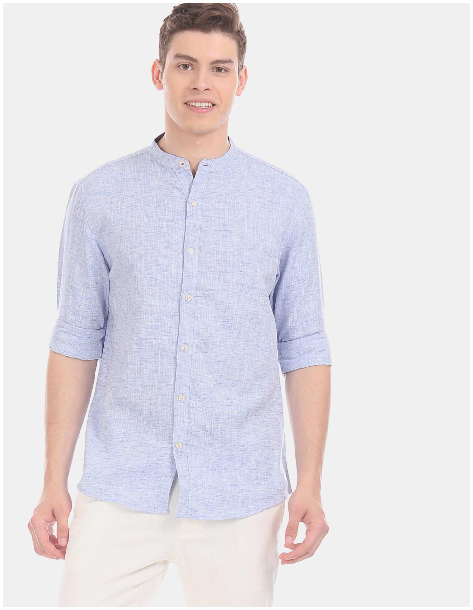 

CHEROKEE Men Blue Solid Regular Fit Casual Shirt