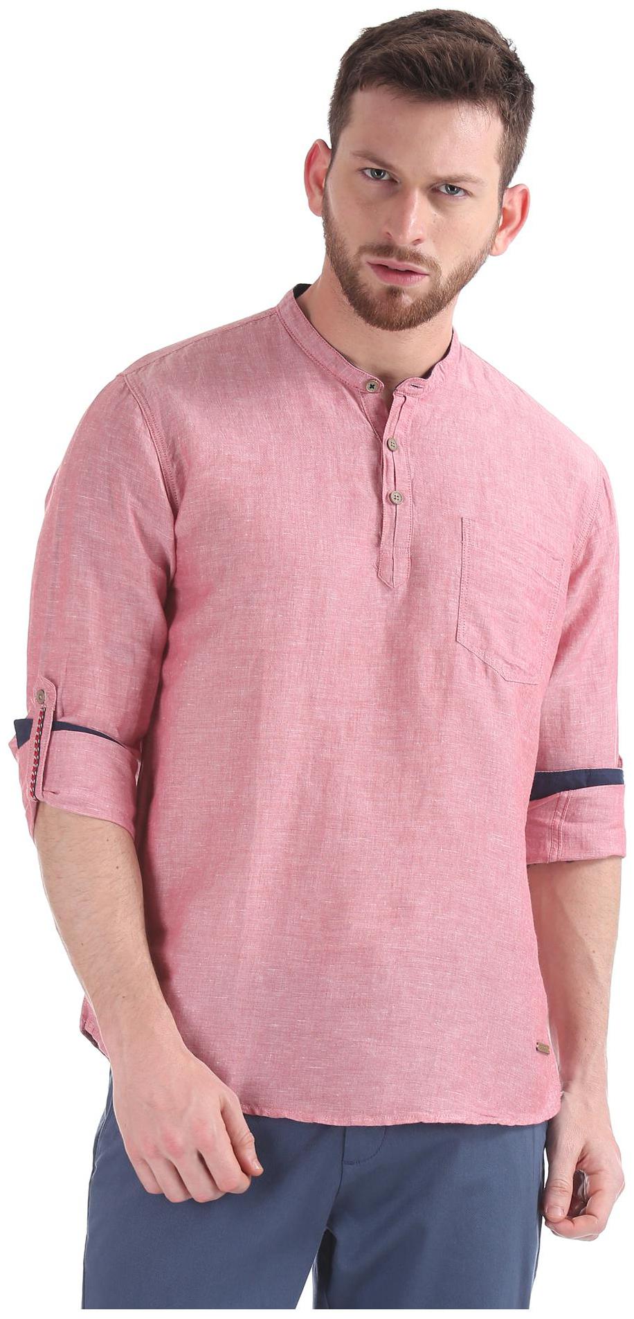 

CHEROKEE Men Pink Solid Regular Fit Casual Shirt