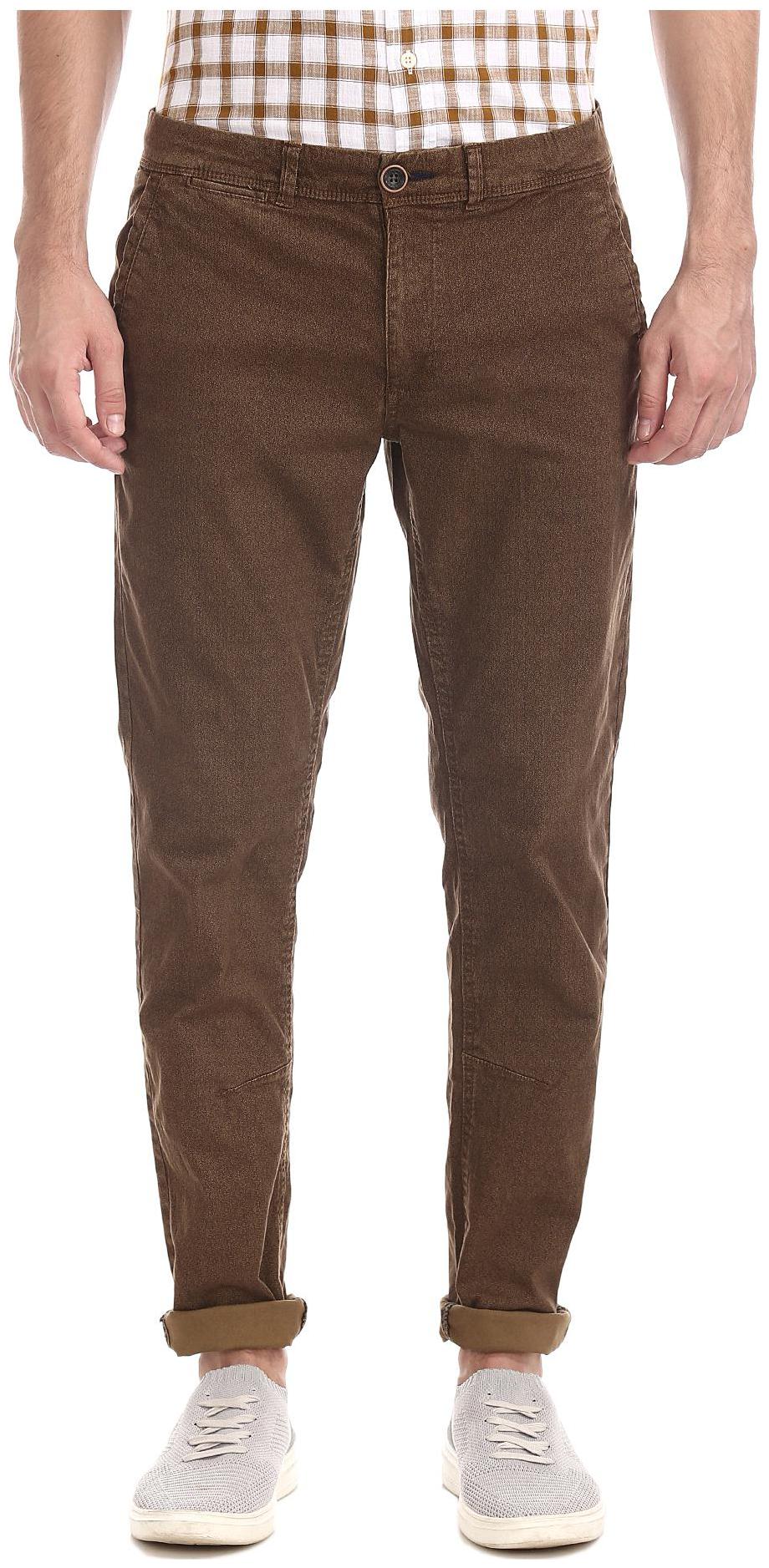 

CHEROKEE Men Brown Printed Slim fit Regular trousers