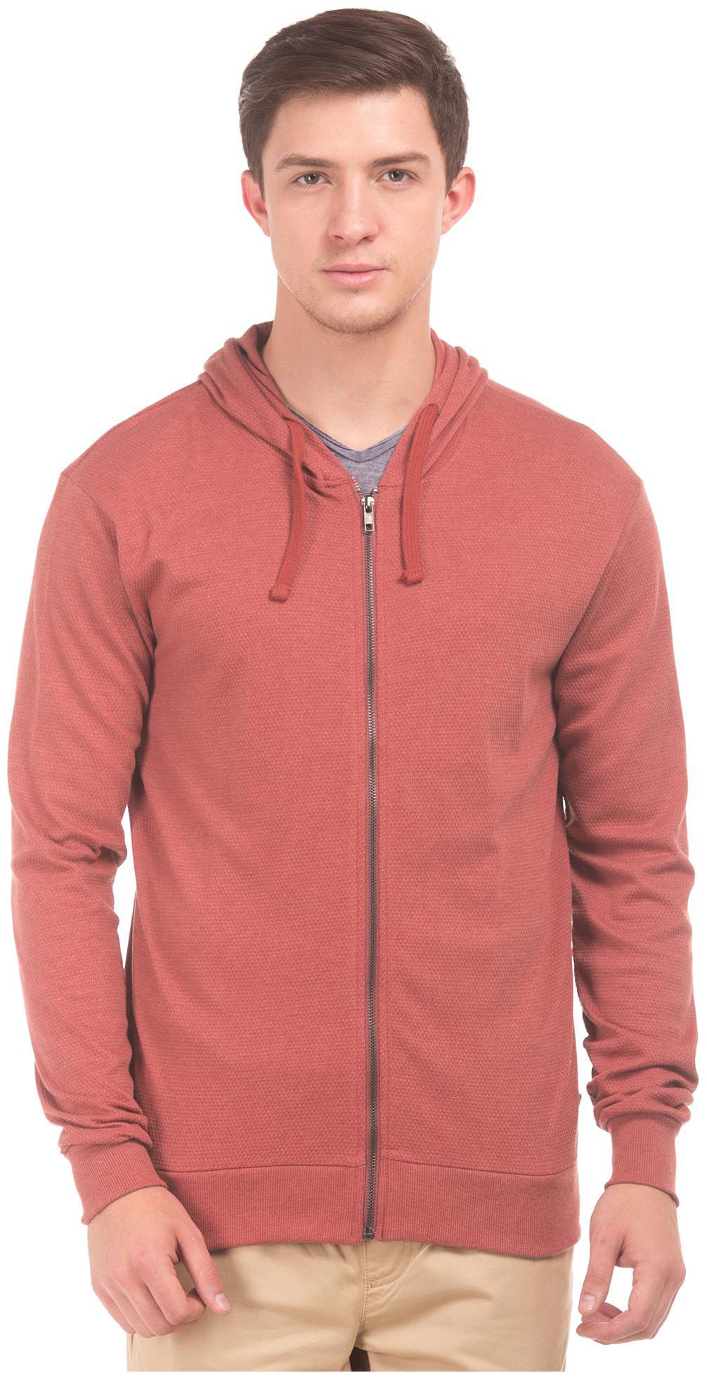 

CHEROKEE Men Red Hooded Sweatshirt