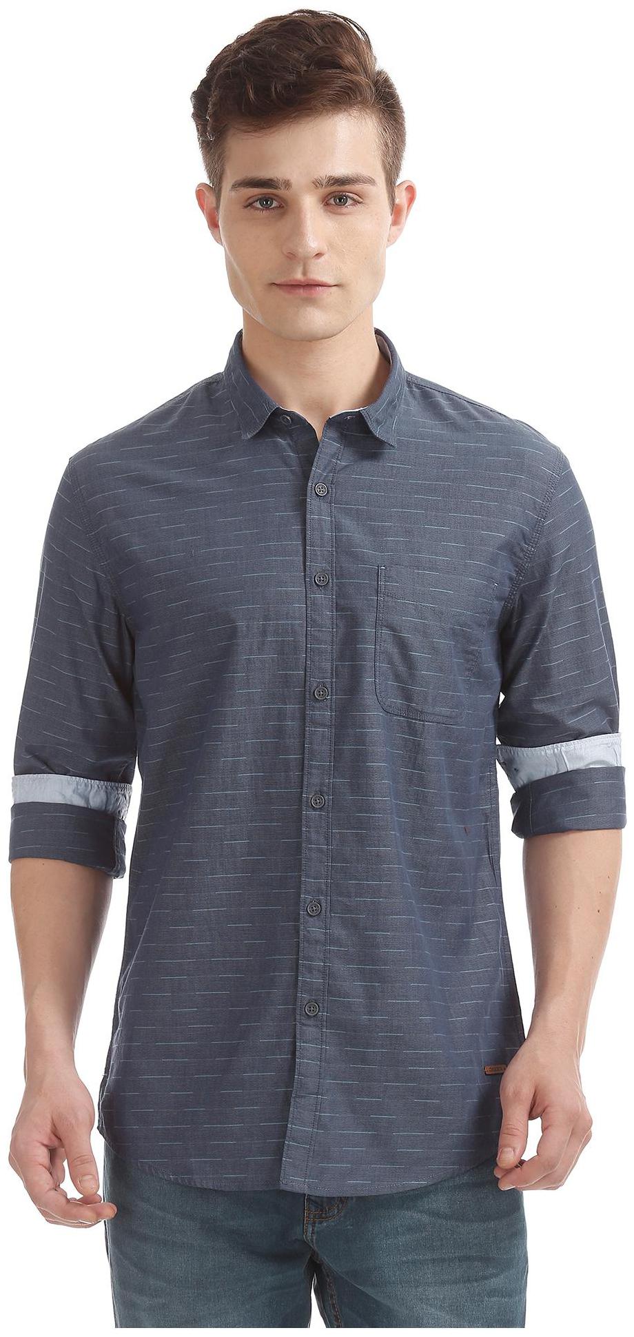 

CHEROKEE Men Blue Vertical Stripes Regular Fit Casual Shirt