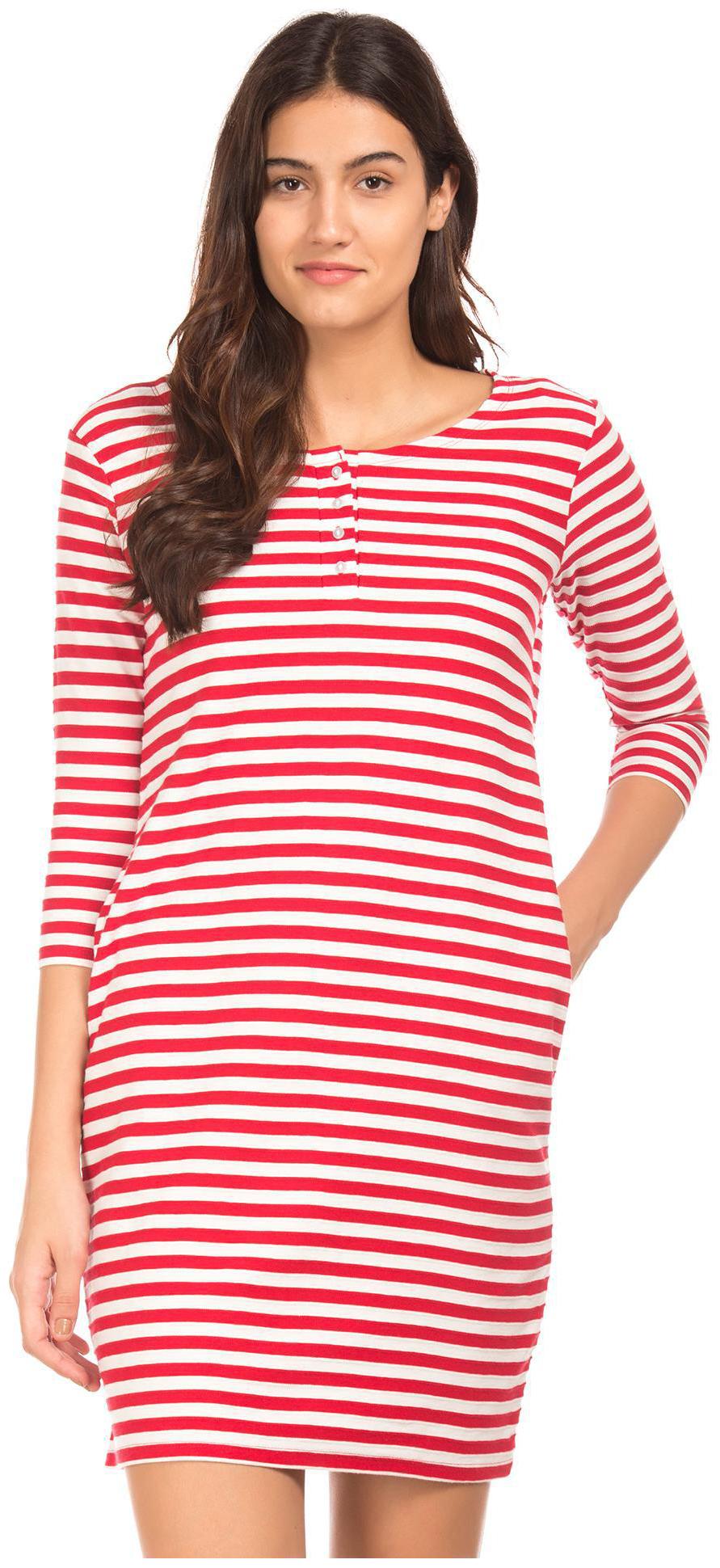 

CHEROKEE Red Striped T shirt dress