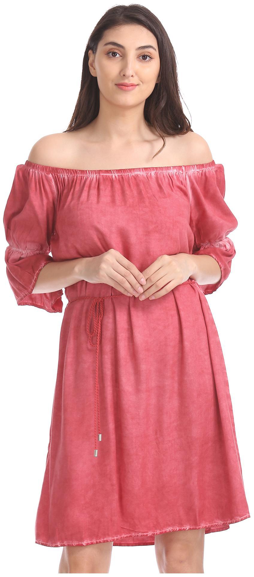 

CHEROKEE Red Solid Sheath dress