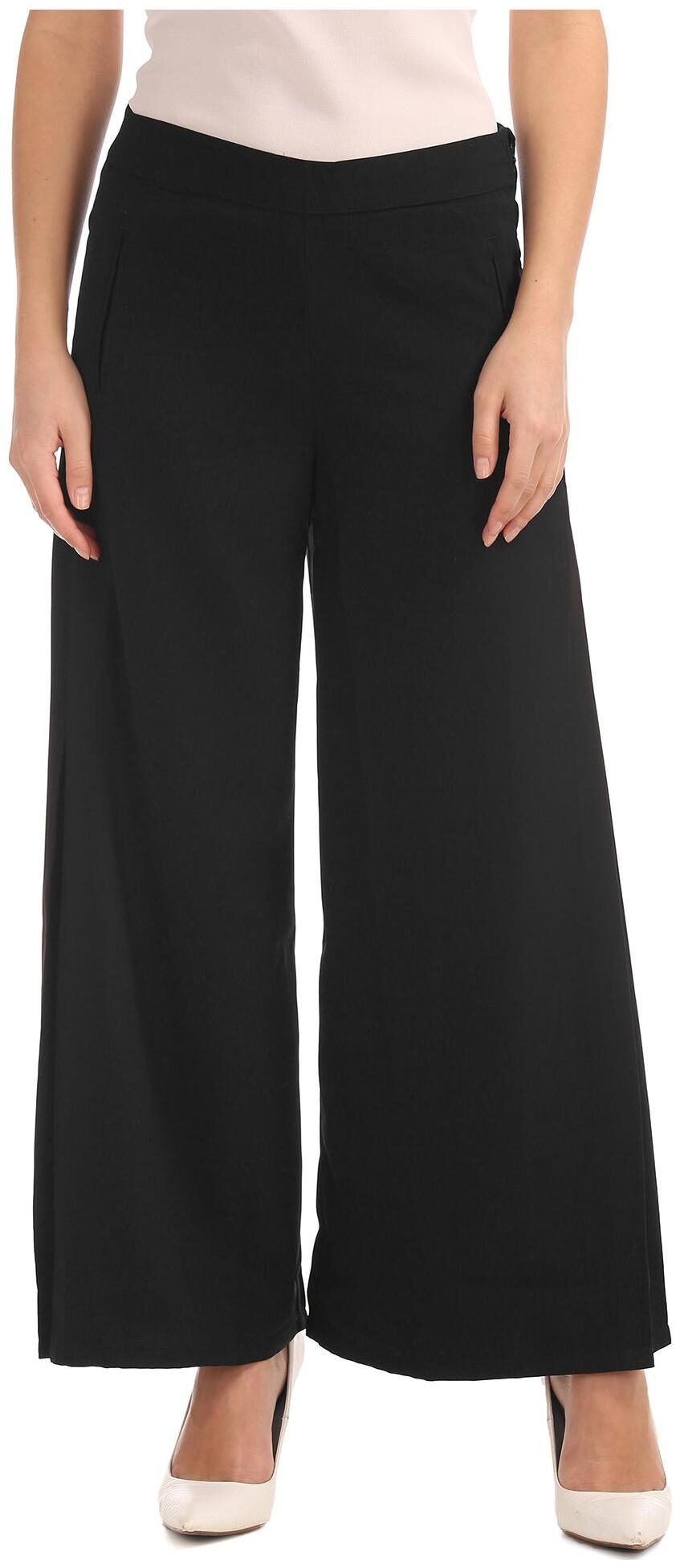 

CHEROKEE Side Pleat Solid Palazzos Black