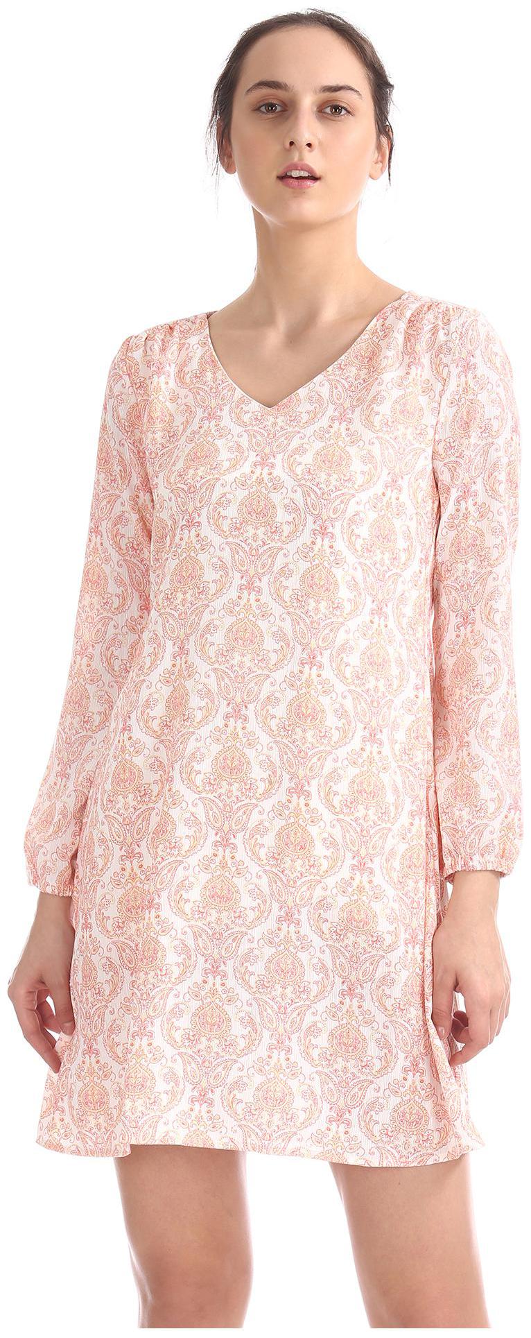 

CHEROKEE White Printed Flared dress