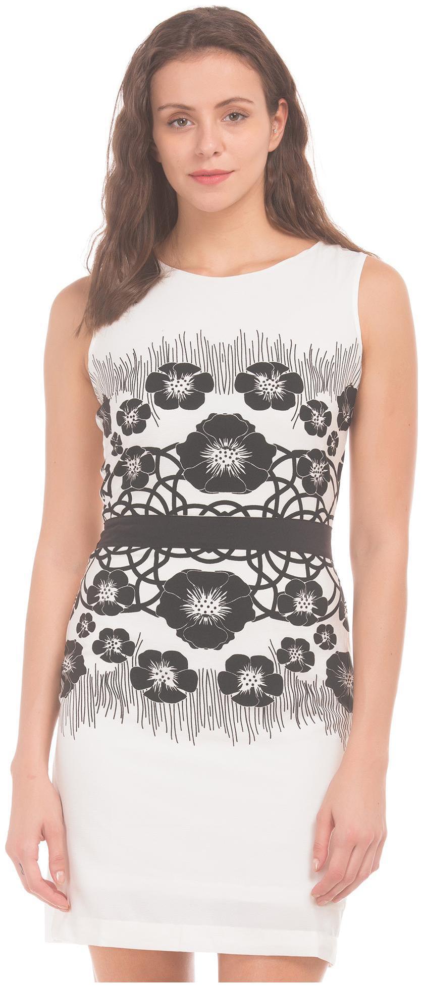 

CHEROKEE White Printed Sheath dress